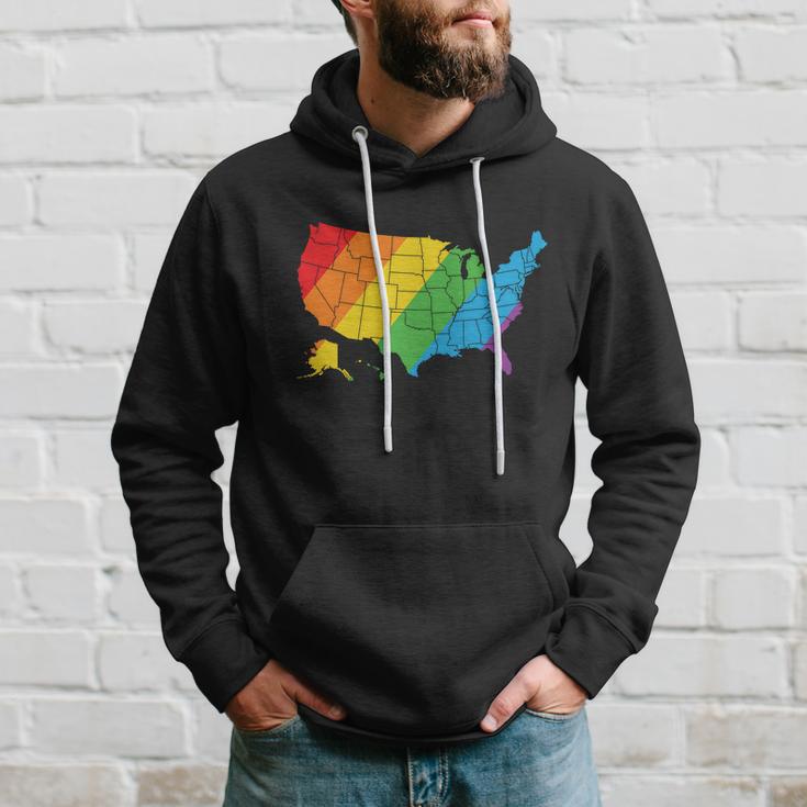 Lgbt United States Map Pride Month Hoodie Gifts for Him