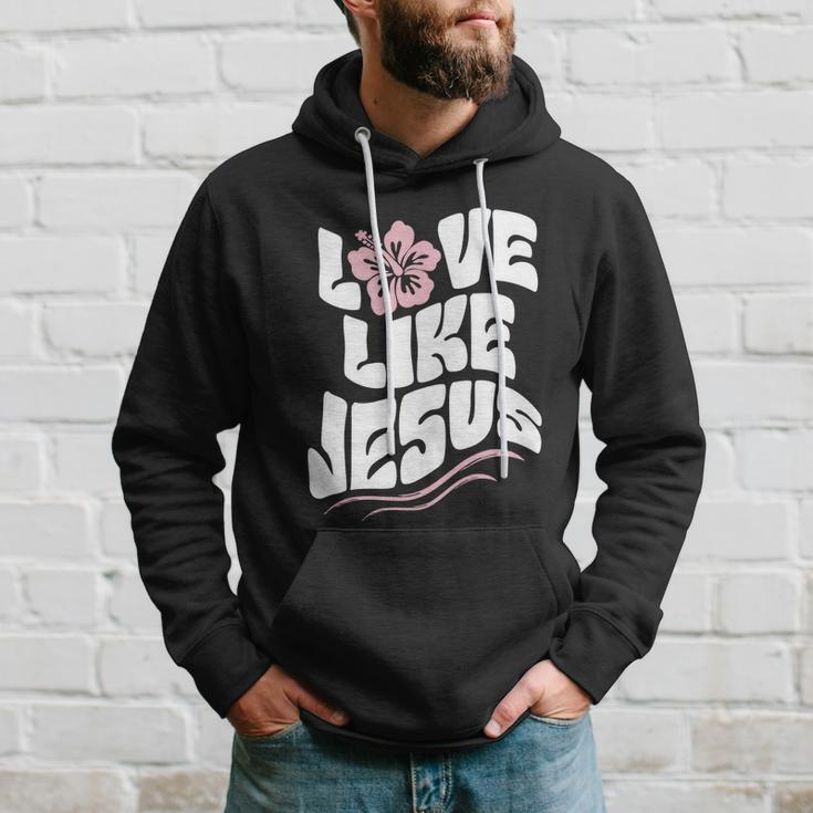 Love Like Jesus Religious God Christian Words Cool Gift Hoodie Gifts for Him