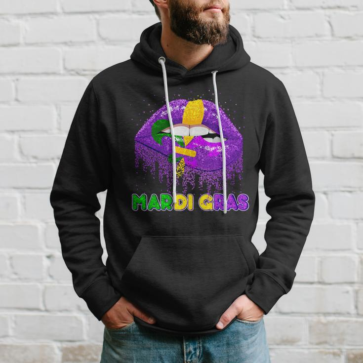 Mardi Gras Sparkle Lips Hoodie Gifts for Him