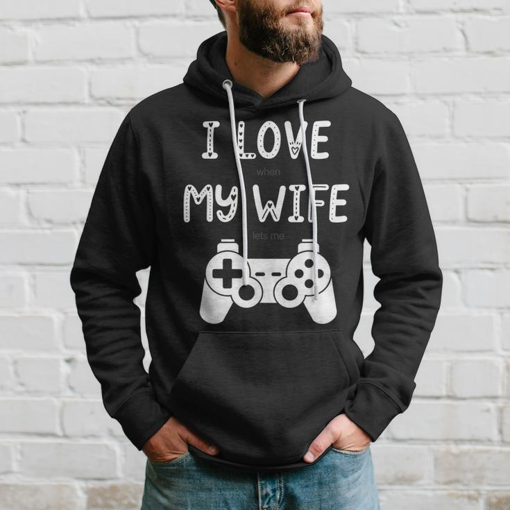 Mens I Love When My Wife Lets Me Play Videogames Hoodie Gifts for Him