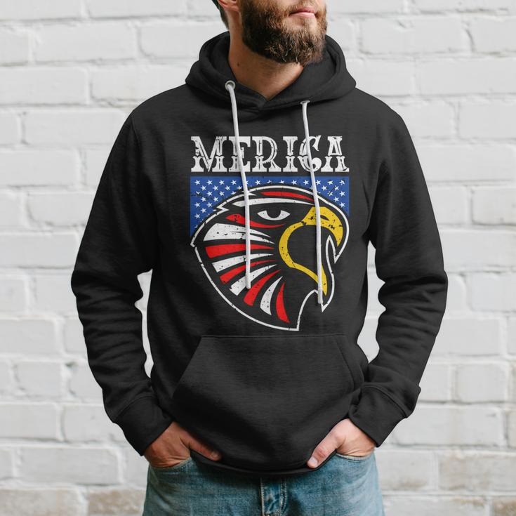 Merica 4Th Of July American Flag Bald Eagle Mullet 4Th July Gift Hoodie Gifts for Him