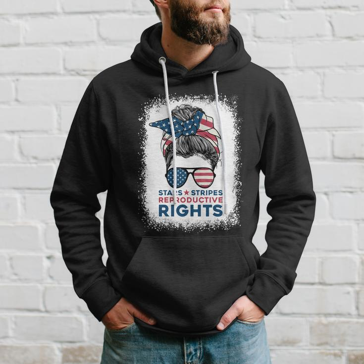 Messy Bun American Flag Stars Stripes Reproductive Rights Gift V3 Hoodie Gifts for Him