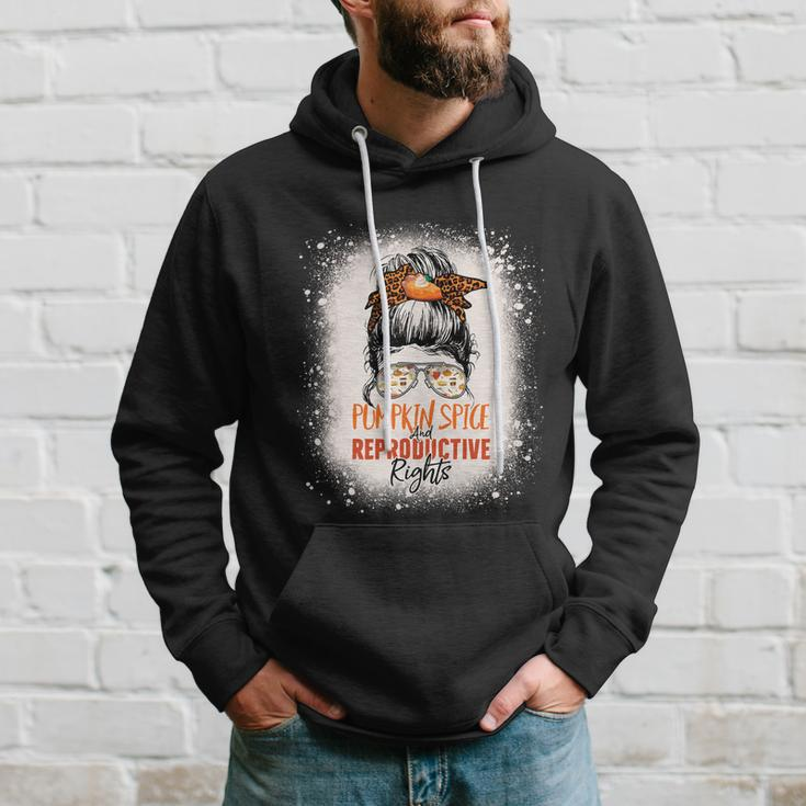 Messy Bun Bleached Pumpkin Spice And Reproductive Rights Cute Gift Hoodie Gifts for Him