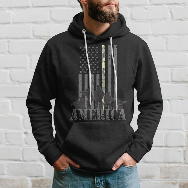 Military American Veteran Flag Usa Hoodie Gifts for Him