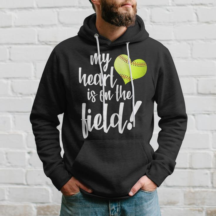 My Heart Is On The Field Baseball Player Hoodie Gifts for Him