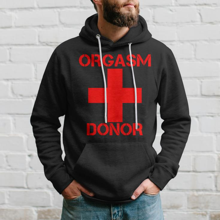Orgasm Donor Red Imprint Hoodie Gifts for Him