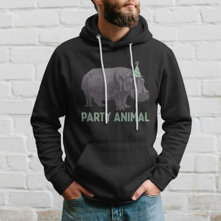 Party Animal Hippo Birthday Hippo Birthday Hoodie Gifts for Him