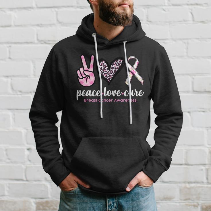 Peace Love Cure Breast Cancer Awareness Fashion Patterns Hoodie Gifts for Him