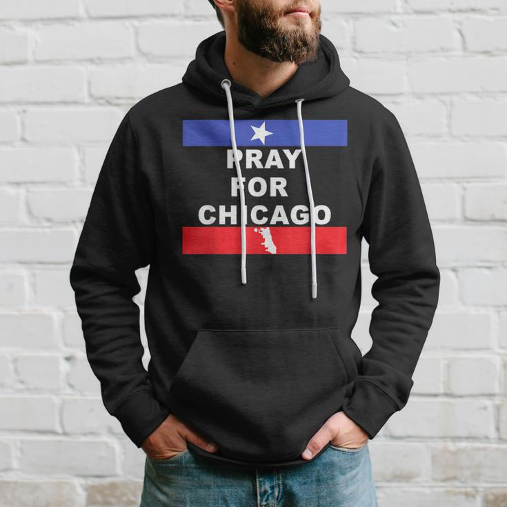 Pray For Chicago Encouragement Distressed Hoodie Gifts for Him