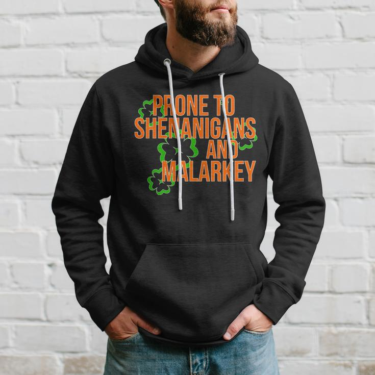 Prone To Shenanigans And Malarkey St Pattys Day Hoodie Gifts for Him