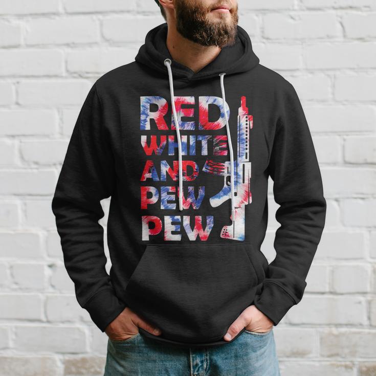 Red White And Pew 4Th Of July Patriotic Gun American Flag Hoodie Gifts for Him