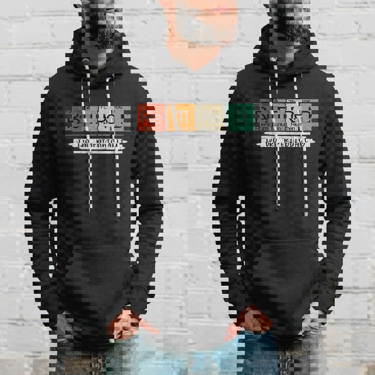 Retirement Periodic Table Retired Teacher Periodic Table Elements Graphic Design Printed Casual Daily Basic Hoodie Gifts for Him