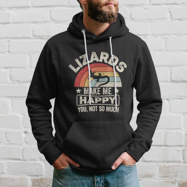 Retro Lizards Make Me Happy You Not So Much Lizard Lover Cool Gift Hoodie Gifts for Him