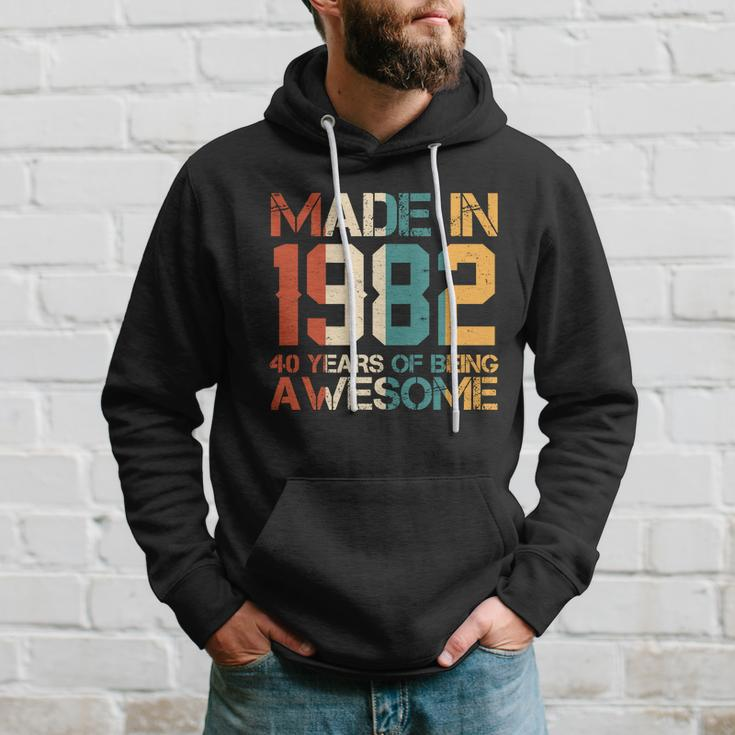 Retro Made In 1982 40 Years Of Being Awesome Birthday Hoodie Gifts for Him
