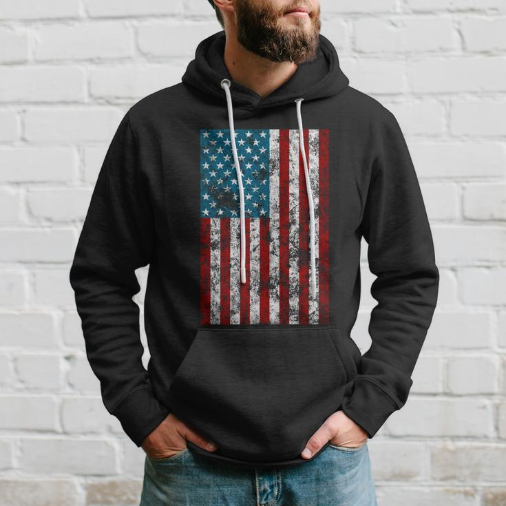 Retro Style 4Th July Usa Patriotic Distressed America Flag Gift Hoodie Gifts for Him