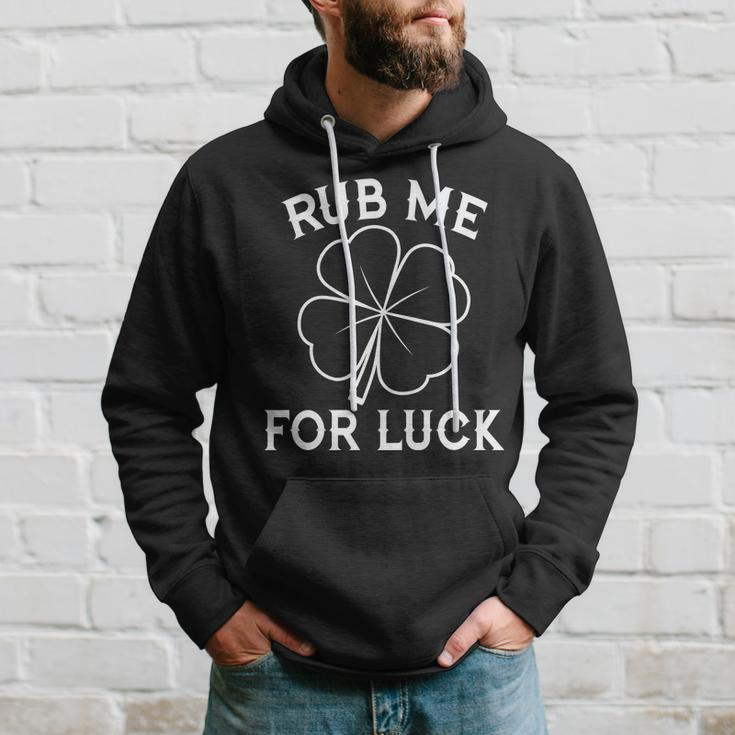 Rub Me For Luck Funny Shamrock St Pattys Day Hoodie Gifts for Him