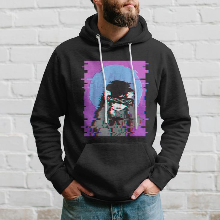 Sad Anime Girl Japanese Aesthetic Vaporwave Anime Otaku Tshirt Hoodie Gifts for Him