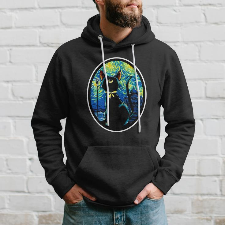 Sailor Moon Cat Starry Night Van Gogh Hoodie Gifts for Him