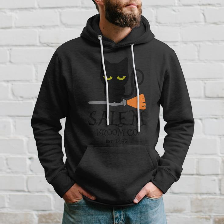 Salem Broom Co Est 1692 Cat Halloween Quote Hoodie Gifts for Him