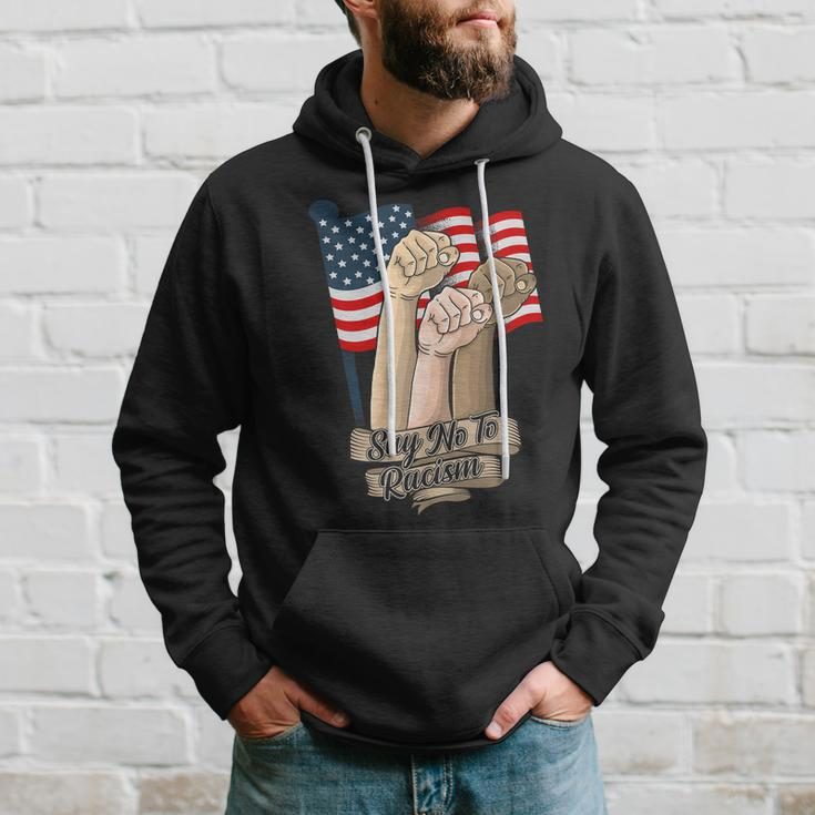 Say No To Racism Fourth Of July American Independence Day Grahic Plus Size Shirt Hoodie Gifts for Him