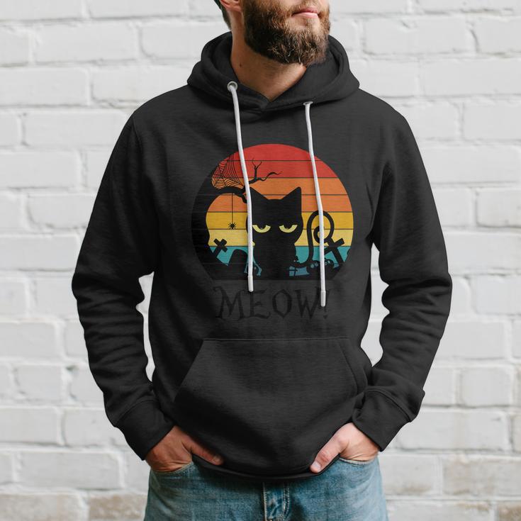 Scary Black Cat Meow Kitten Halloween Quote Hoodie Gifts for Him