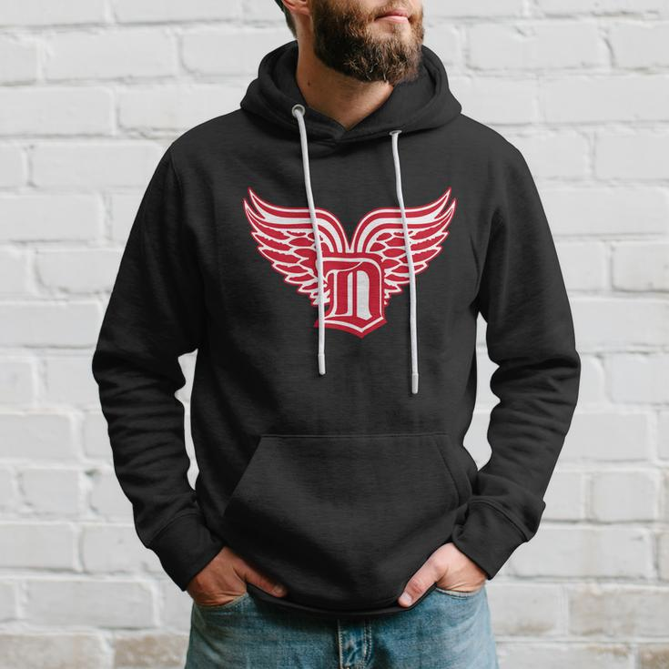 Sporty Detroit Fan Old English D With Wings Hoodie Gifts for Him