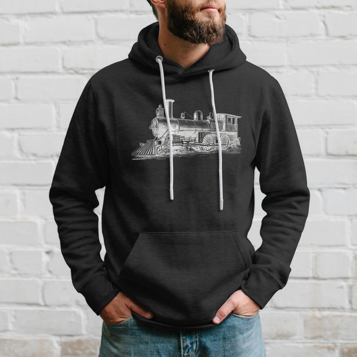 Steam Locomotive Train Engineer Railroad Mechanic Hoodie Gifts for Him