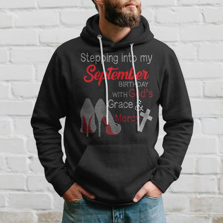 Stepping Into My September Birthday With Gods Grace & V2 Men Hoodie Gifts for Him