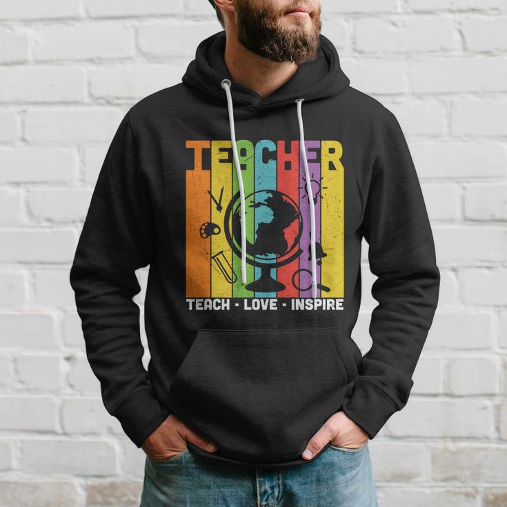 Teach Love Inspire Proud Teacher Graphic Plus Size Shirt For Teacher Female Male Hoodie Gifts for Him