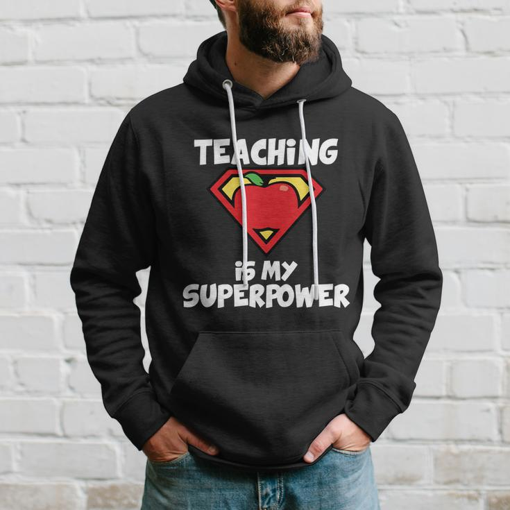 Teaching Is My Superpower Apple Crest Hoodie Gifts for Him
