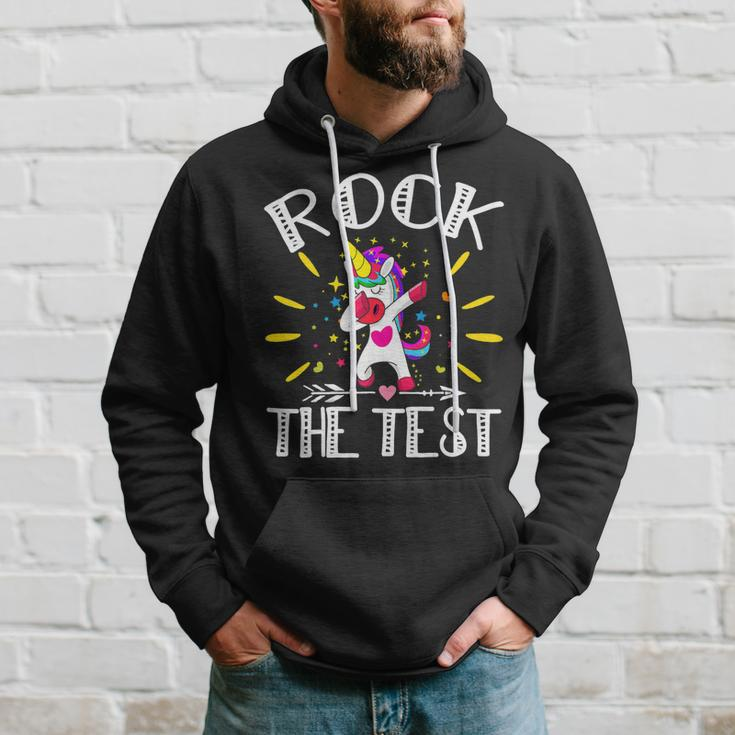 Test Day Rock The Test Teacher Testing Day Unicorn Teacher Hoodie Gifts for Him