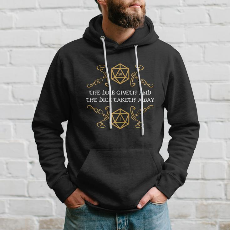 The Dice Giveth And Taketh Dungeons And Dragons Inspired Hoodie Gifts for Him