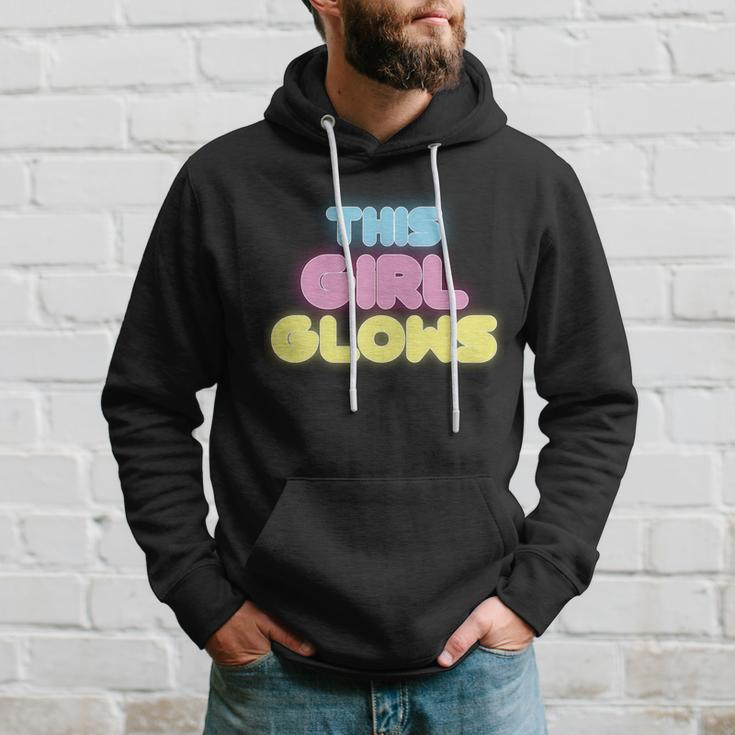 This Girl Glows Retro Neon Party Tshirt Hoodie Gifts for Him