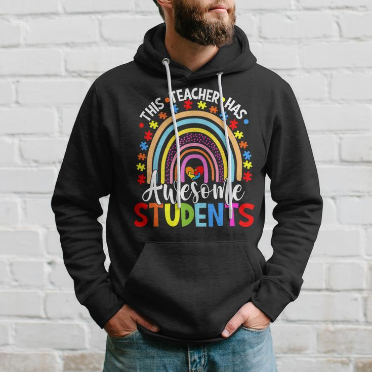 This Teacher Has Awesome Students Rainbow Autism Awareness Hoodie Gifts for Him