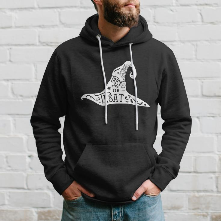 Trick Or Treat Witch Hat Funny Halloween Quote Hoodie Gifts for Him