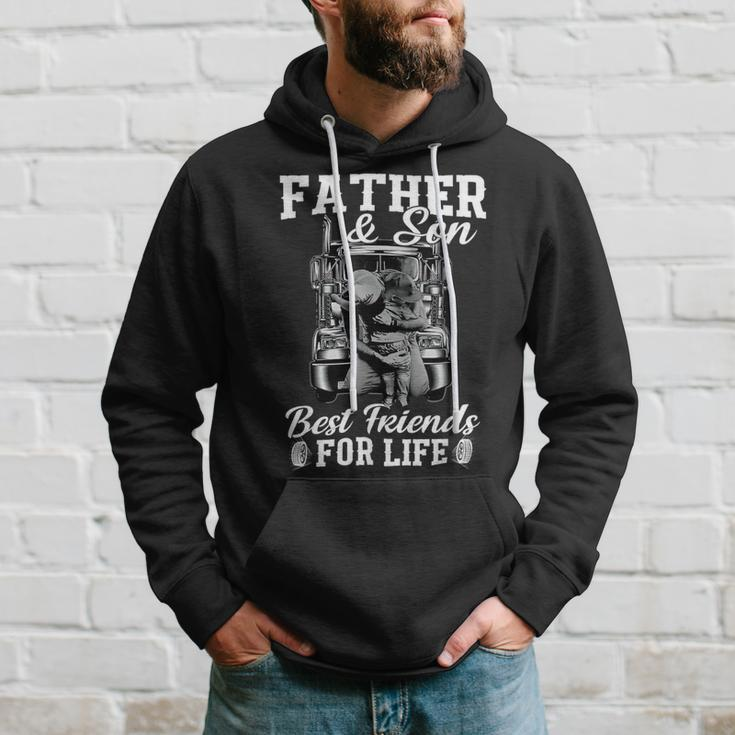 Trucker Trucker Fathers Day Father And Son Best Friends For Life Hoodie Gifts for Him