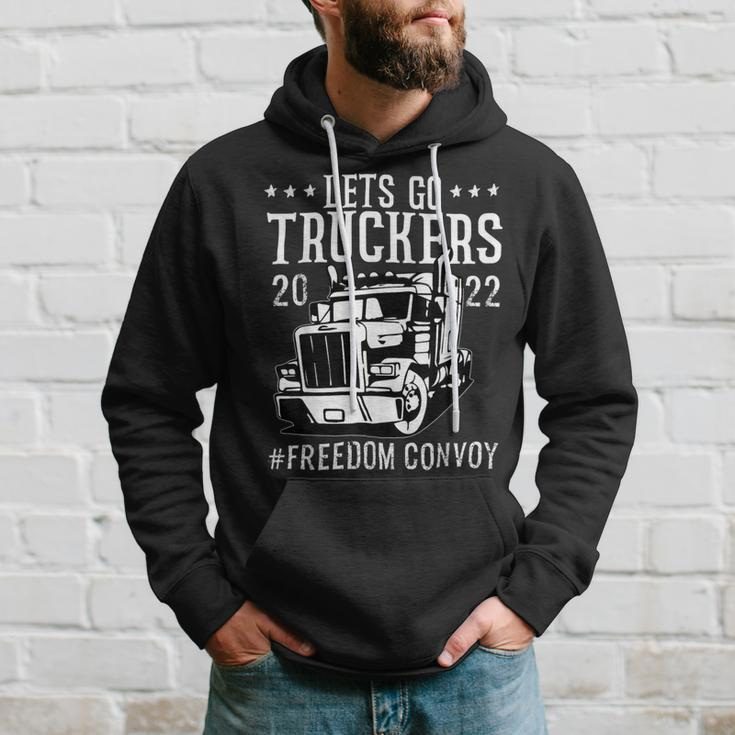 Trucker Trucker Support Lets Go Truckers Freedom Convoy Hoodie Gifts for Him
