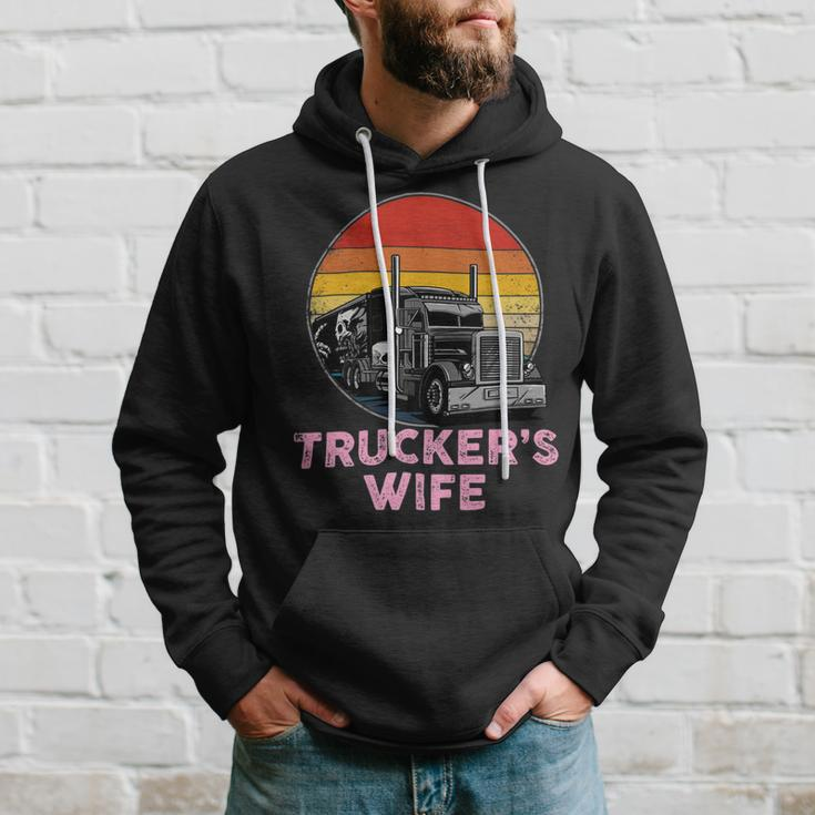 Trucker Truckers Wife Retro Truck Driver Hoodie Gifts for Him