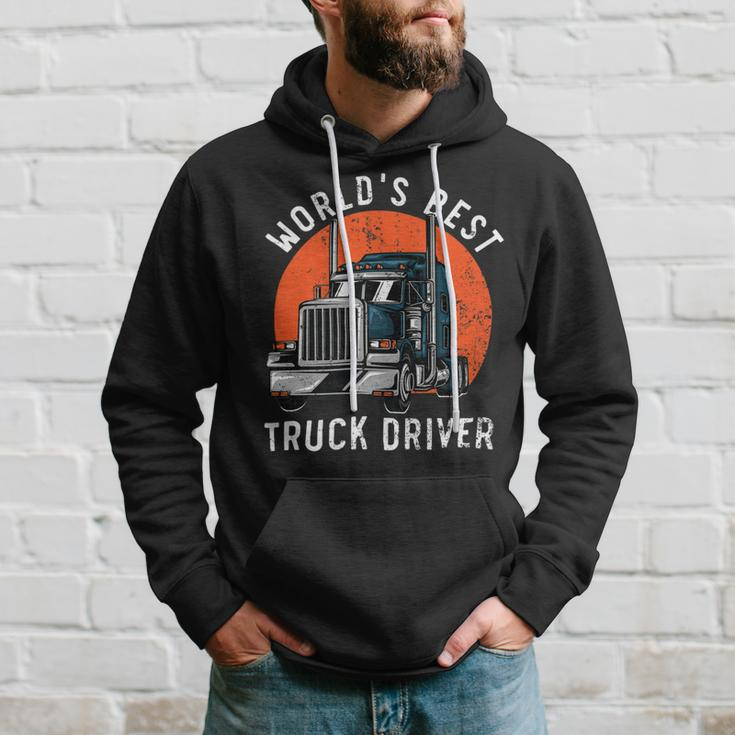 Trucker Worlds Best Truck Driver Trailer Truck Trucker Vehicle Hoodie Gifts for Him