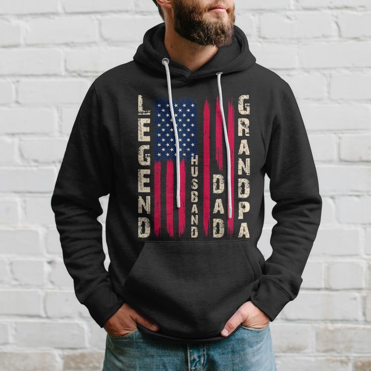 Usa Flag Fathers Day Dad The Legend Husband Dad Grandpa Hoodie Gifts for Him