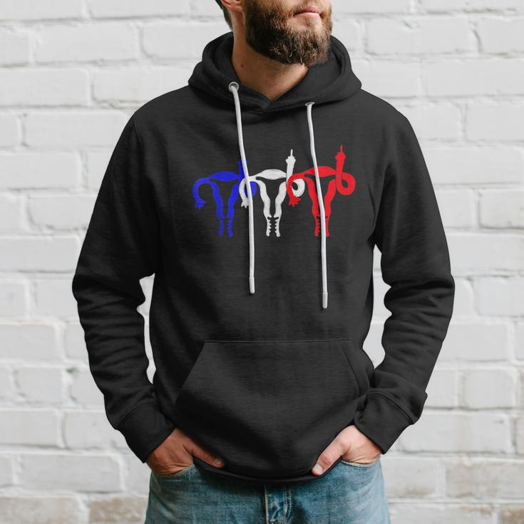 Uterus Shows Middle Finger Feminist Blue Red 4Th Of July Hoodie Gifts for Him