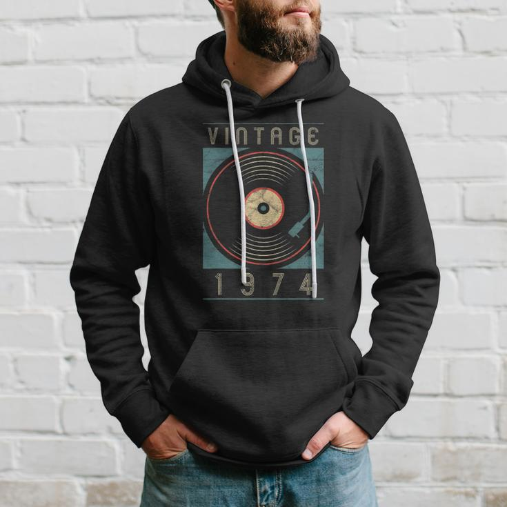 Vintage 1974 Vinyl Retro Turntable Birthday Dj Gift For Him Hoodie Gifts for Him