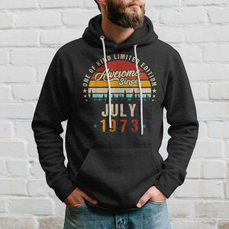 Vintage 49Th Birthday Awesome Since July 1973 Epic Legend Hoodie Gifts for Him