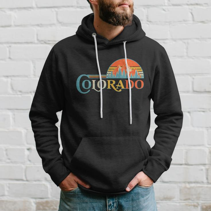 Vintage Colorado Retro Colors Sun Mountains Hoodie Gifts for Him