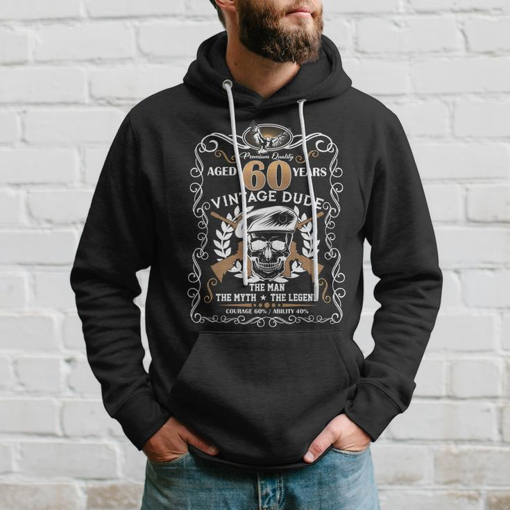 Vintage Dude Aged 60 Years Man Myth Legend 60Th Birthday Hoodie Gifts for Him