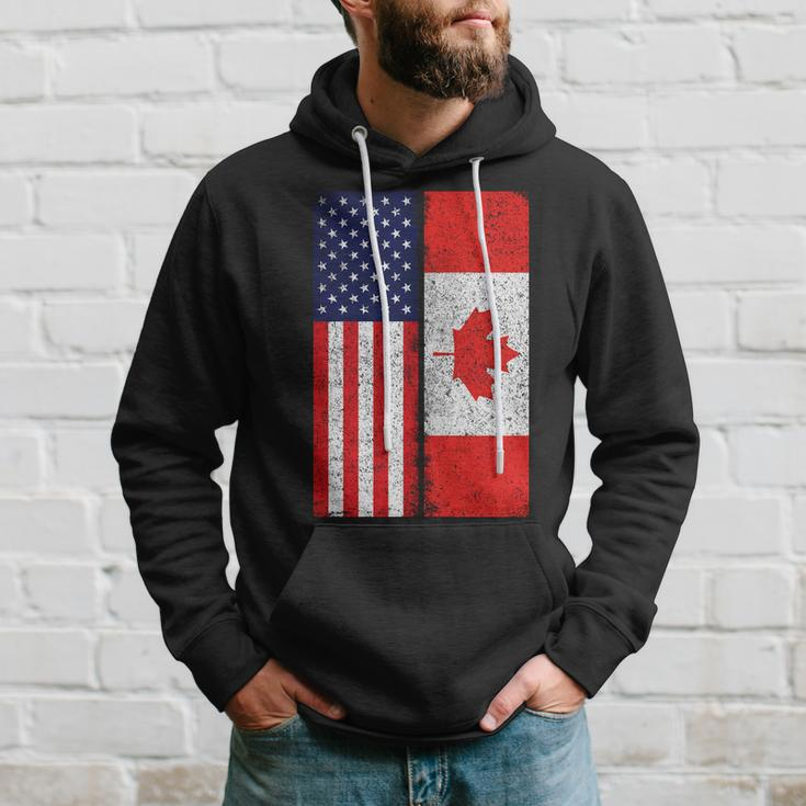 Vintage Usa Canadian Flag Hoodie Gifts for Him