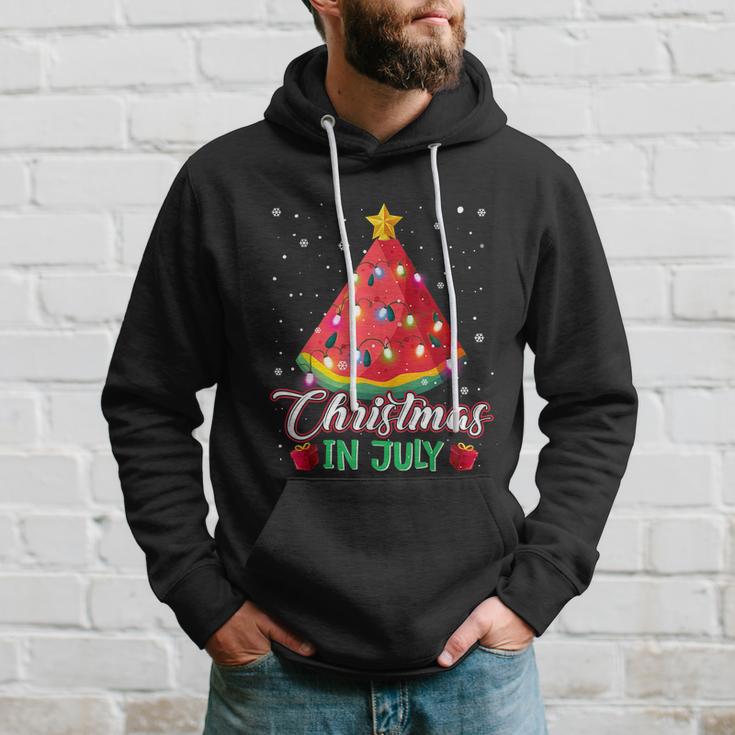 Watermelon Christmas Tree Christmas In July Summer Vacation Hoodie Gifts for Him