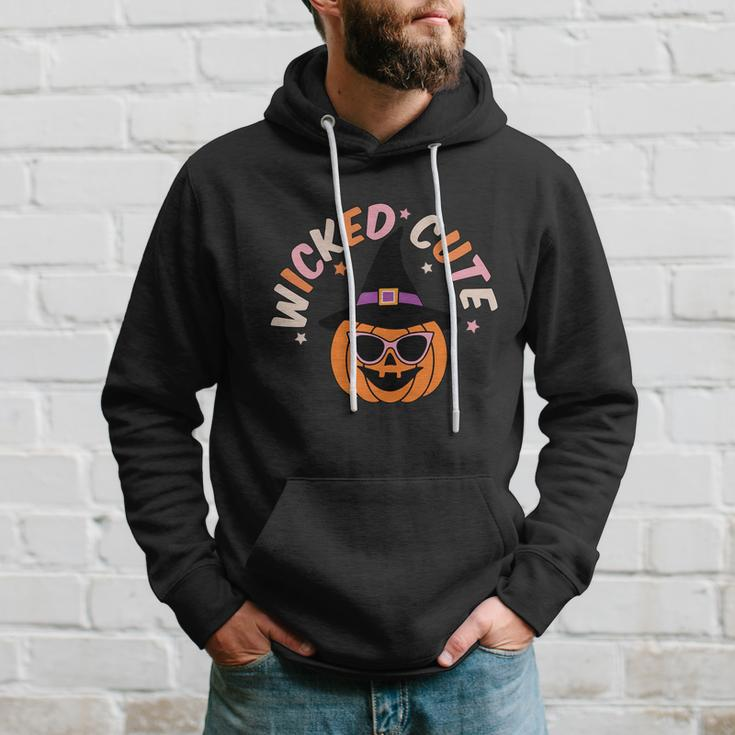 Wicked Cute Pumpkin Halloween Quote Graphic Design Printed Casual Daily Basic Hoodie Gifts for Him