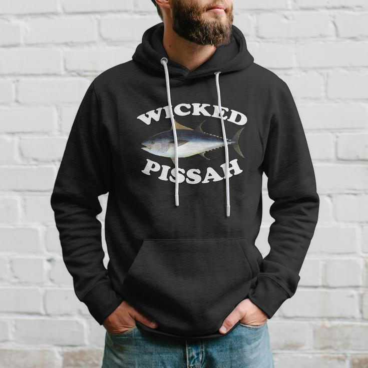 Wicked Pissah Bluefin Tuna Illustration Fishing Angler Gear Gift Hoodie Gifts for Him