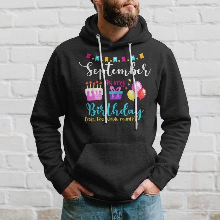 Womens September Is My Birthday The Whole Month September Birthday V7 Men Hoodie Graphic Print Hooded Sweatshirt Gifts for Him